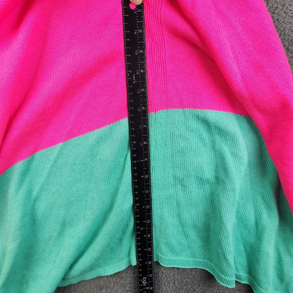 Lilly Pulitzer Poncho Womens One Size Pink Green Colorblock‎ Tassel Preppy Wrap